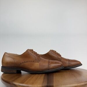 Mens Cole Haan Carnegie Cap Toe Oxford Derby Brown Leather Dress Shoes Size 11 M